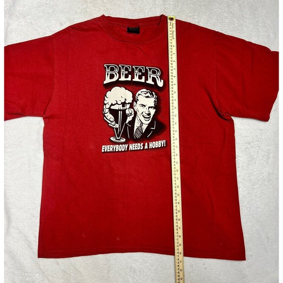 Vintage "Beer Everybody Needs A Hobby" Gag Graphic Single Stitch T-Shirt Size XL - Picture 8 of 9